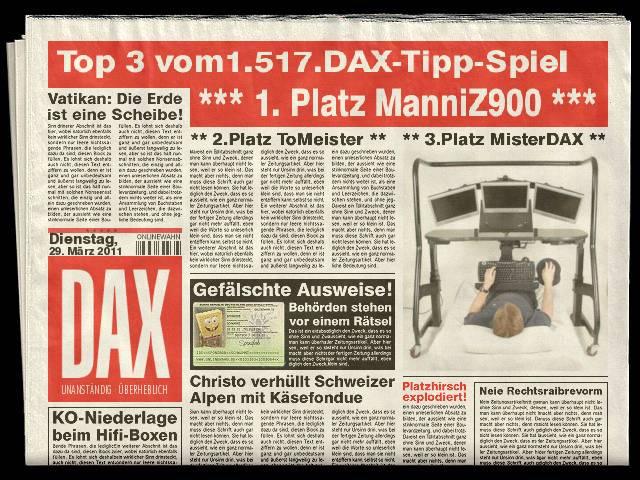 1.518.DAX Tipp-Spiel, Mittwoch, 30.03.11 391791