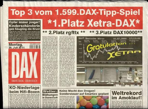 1.600.DAX Tipp-Spiel, Dienstag, 26.07.2011 424340