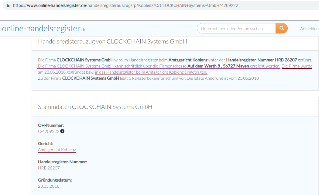 Neuausricht lt. Vorstand : Blockchain / Clockchain 1111133