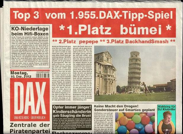 1.956.DAX Tipp-Spiel, Dienstag, 11.12.2012 560674