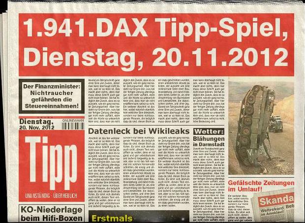 1.941.DAX Tipp-Spiel, Dienstag, 20.11.2012 554509