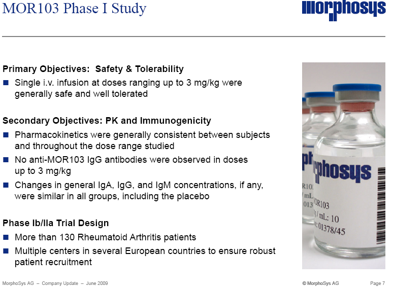 Morphosys: Sichere Gewinne und Milliardenpotential 240724