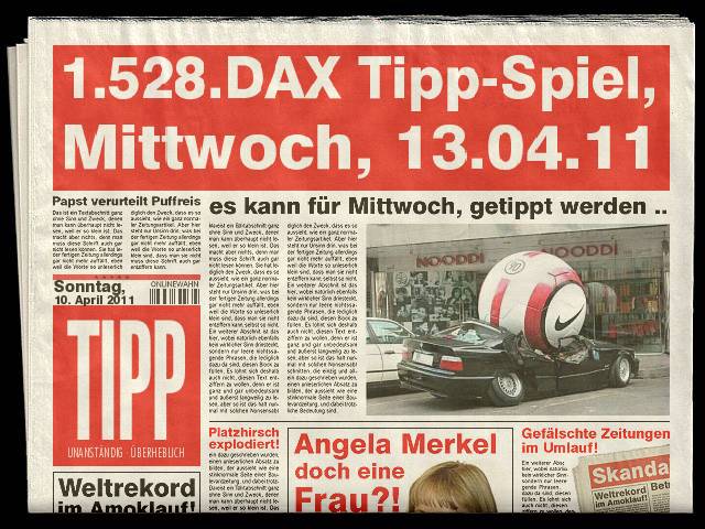 1.528.DAX Tipp-Spiel, Mittwoch, 13.04.11 394670