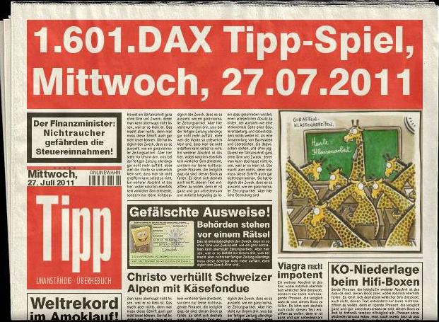 1.601.DAX Tipp-Spiel, Mittwoch, 27.07.2011 423801