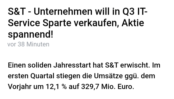 S+T AG - neuer TecDAX Kandidat? 1313117