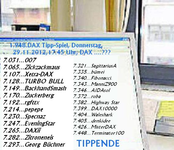 1.948.DAX Tipp-Spiel, Donnerstag, 29.11.2012 557544