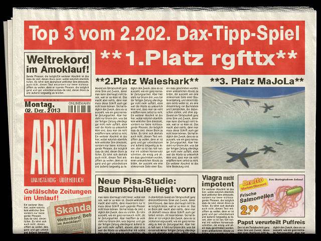 2.203.DAX Tipp-Spiel, Dienstag, 03.12.2013 670079